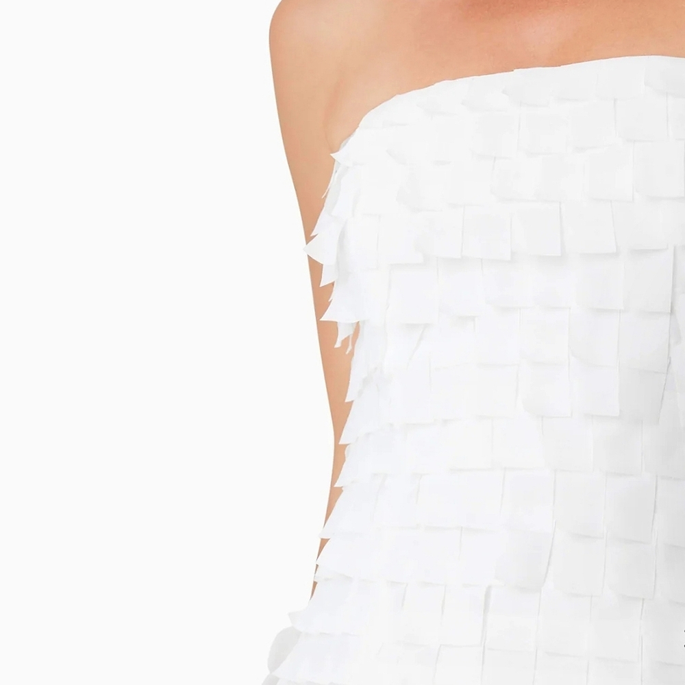 Elliatt NWT Hailey Strapless Mini Party Dress In White Size S 3D Layered Crepe - Picture 5 of 9